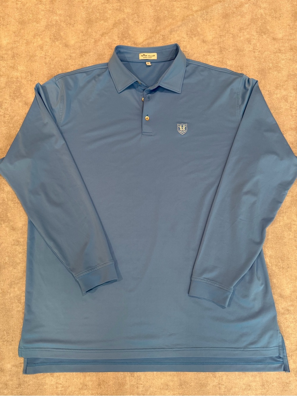 Peter Millar Long-Sleeve Sky Blue Performance Polo